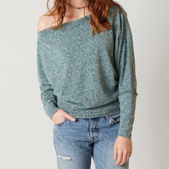 Free People Tops - We The Free Valencia Off The Shoulder Green Top